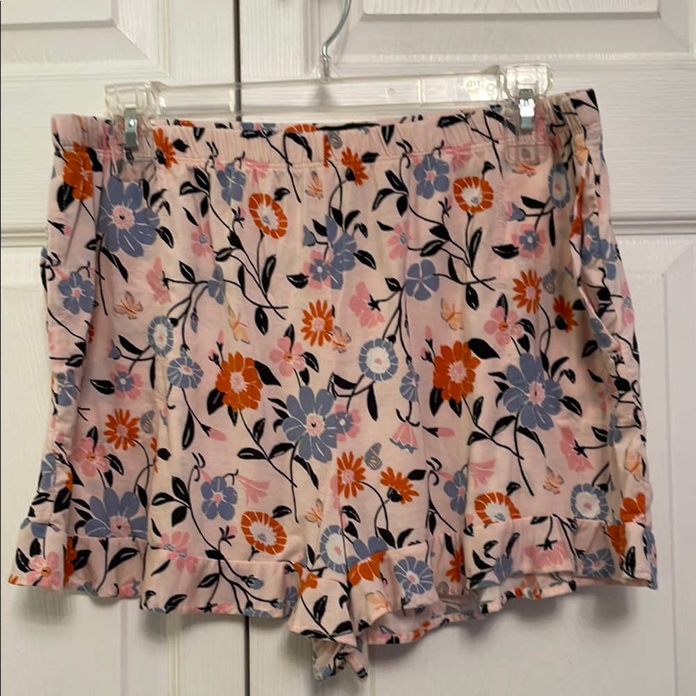 Kate Spade NY Pajama Shorts Bottoms Large Floral Like New Condition